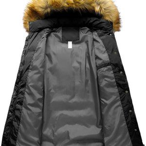Women's Winter Down Thicken Jacket Puffer Parka Coat with Removable Fur‎ Hood